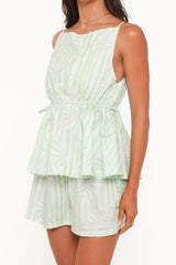 Rory Top - Jade Painted Stripe