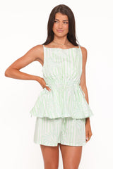 Rory Top - Jade Painted Stripe