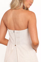 Rosemarie Strapless Top - Oatmeal