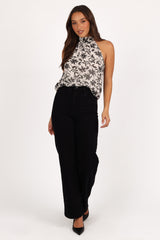 Senna Top - White Black Floral