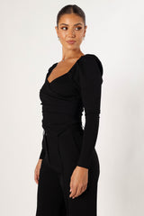 Spencer Long Sleeve Top - Black