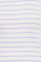 Stacie Ribbed Knit Top - Light Blue Stripe