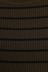 Stacie Ribbed Knit Top - Olive Stripe