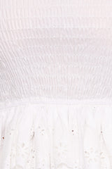 Stori Shirred Top - White Broderie