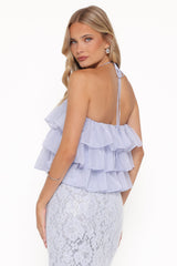 Taelya Flounce Top - Blue