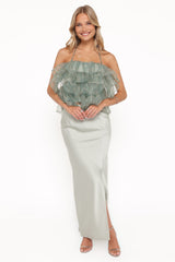 Taelya Flounce Top - Mint Green Floral