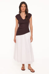 Tori Side Cinch Knitted Top - Chocolate Brown