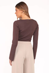 Trinity Long Sleeve Top - Chocolate Brown