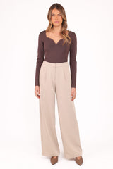 Trinity Long Sleeve Top - Chocolate Brown