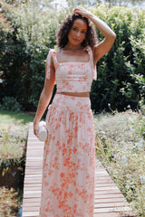 Tyler Tie Shoulder Top - Rose Pink Floral