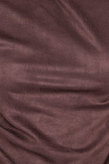 Vaila Faux Suede Off Shoulder Top - Chocolate