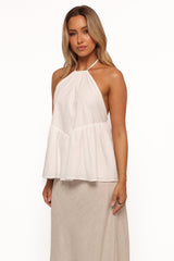 Vanessa Halterneck Top - White