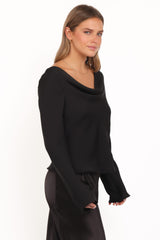 Vinita Long Sleeve Top - Black