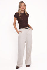 Vivian Mesh Tee - Brown