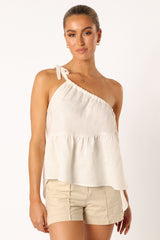 Wanda One Shoulder Top - White