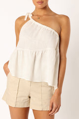 Wanda One Shoulder Top - White
