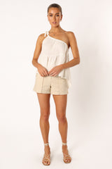 Wanda One Shoulder Top - White