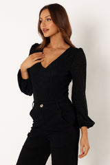 Wander Long Sleeve Bodysuit - Black