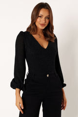 Wander Long Sleeve Bodysuit - Black
