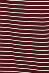 Wilda Oversized Tee - Burgundy Cream Stripe