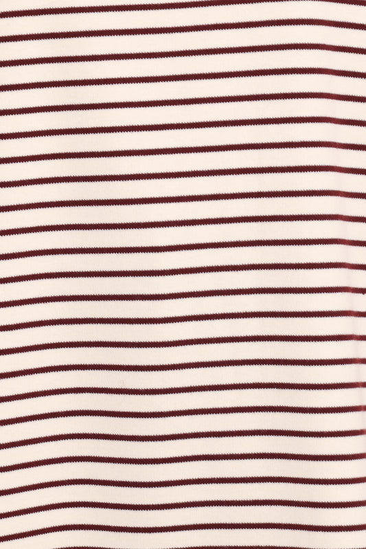 Wilda Oversized Tee - Cream Tan Stripe