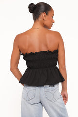 Wilhelmina Strapless Top - Black