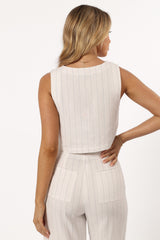 Windsor Top - White Stripe