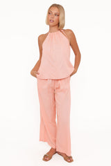 Wren Halter Tie Top - Pink