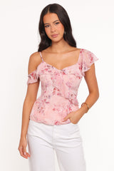 Xandra Blouse - Pink Floral