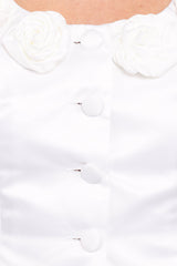 Xara Satin Vest with Rosettes - Ivory