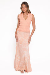 Xenia Smocked Top - Peach