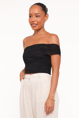 Zachary One Shoulder Top - Black