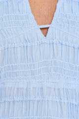 Zafira Textured Halter Top - Blue