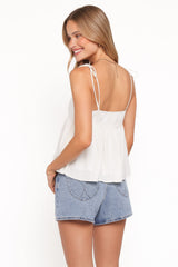 Zephyra Baby Doll Top - White