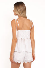Zera Eyelet Top - White