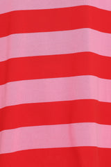 Zestora Tee - Red Pink Stripe