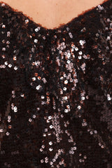 Zinnia Sequins Sleeveless Top - Brown