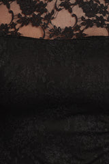 Ziva Lace Overlay Bodysuit - Black