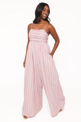 Pricilla Jumpsuit - Pink Stripe