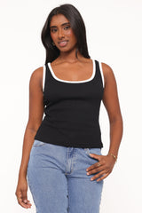 Juanita Knit Top - Black/White
