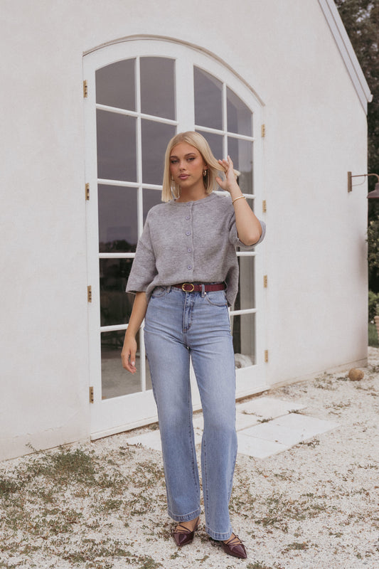 Lilith Knit Top - Grey