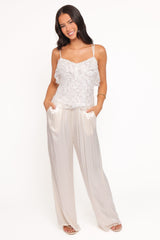 Zinnia Sequins Sleeveless Top - Ivory